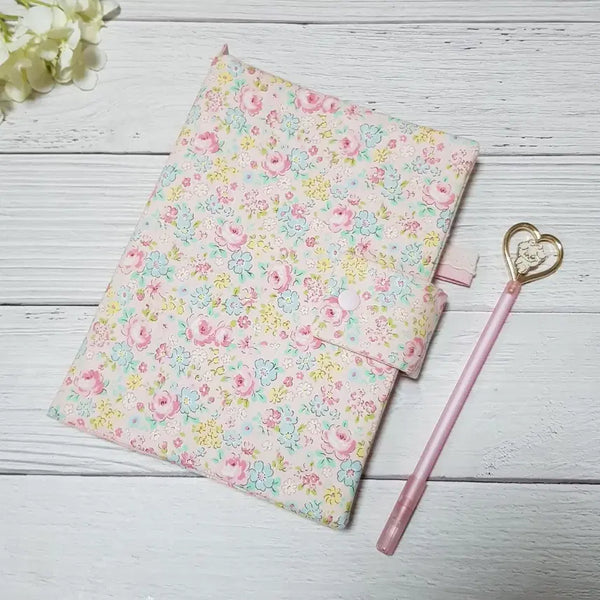 [BUNJANG] Handmade Pink Flower A5 Diary Cover (Korean Standard Edition) / {핸드메이드} 핑크 플라워 A5다이어리커버 (국판)