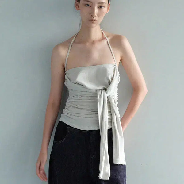 [BUNJANG] Cerric String Boat Neck Top Charcoal / (새상품) Cerric 세릭 스트링보트넥탑 차콜