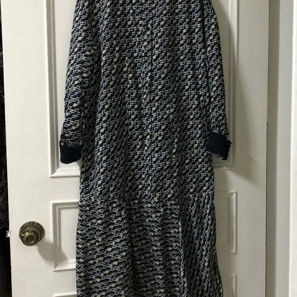 [BUNJANG] KUHO Luxury Asymmetric Long Dress / KUHO 구호 럭셔리 패턴 언발란스 롱 원피스 결혼식 하객룩 올드머니룩