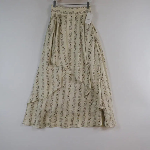 [BUNJANG] Dazzlin Floral Asymmetrical Ruffle Long Skirt (New) / Dazzlin 플라워 롱 스커트 F 언발 프릴 스커트 새상품