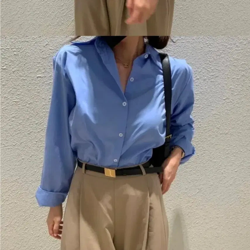 [BUNJANG] Women's Blue Shirt / 파란셔츠 팝니다