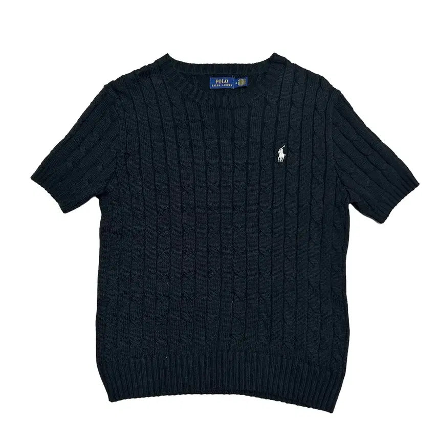 [BUNJANG] Polo Ralph Lauren Women's Black Short Sleeve Knit Top / M 폴로랄프로렌 여성용 블랙 반팔 니트