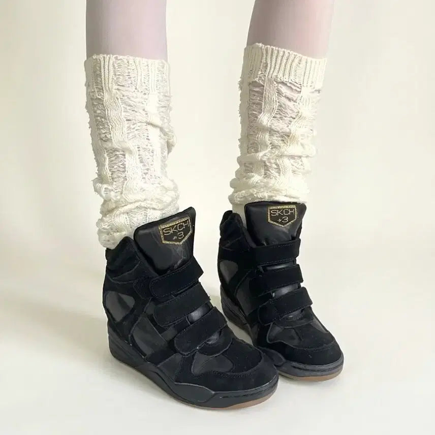 [BUNJANG] Skechers Hidden Wedge Heel High-Top Sneakers / Skch 히든웨지힐 하이탑
