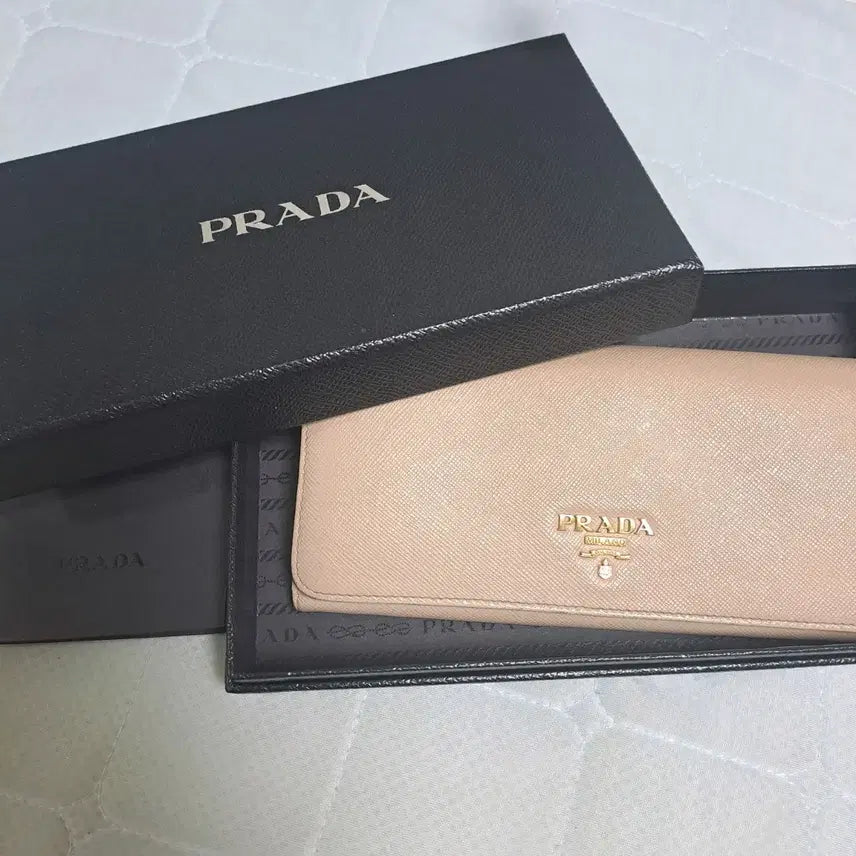 [BUNJANG] Prada Saffiano Long Wallet Pink Beige / 프라다 사피아노 장지갑 핑크베이지