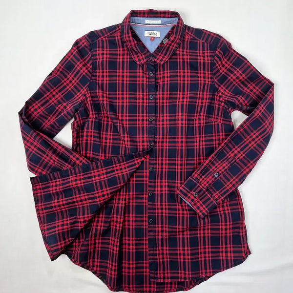 [BUNJANG] Tommy Hilfiger Women's Red Check Shirt Size M / 타미힐피거 레드 체크 남방