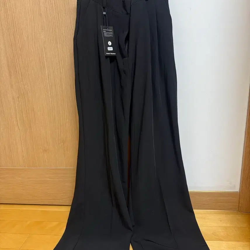 [BUNJANG] Black Wide Leg Pants L Size / 새상품 블랙 와이드 팬츠 L