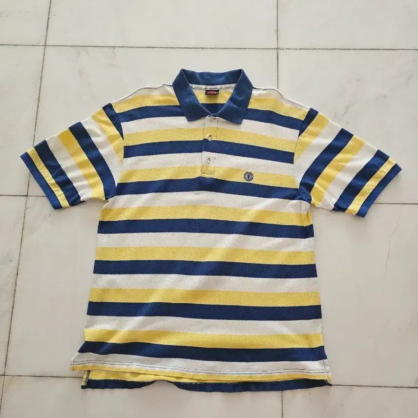 [BUNJANG] Element Striped Short Sleeve Polo Shirt L / 엘레먼트 Element 스트라이프 반팔 카라티 L / 빈티지 정리엘