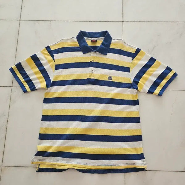 [BUNJANG] Element Striped Short Sleeve Polo Shirt L / 엘레먼트 Element 스트라이프 반팔 카라티 L / 빈티지 정리엘