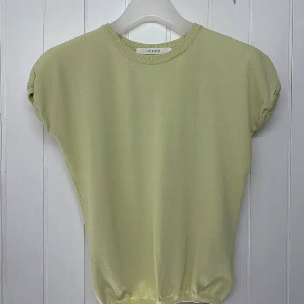 [BUNJANG] Stay People Green Summer Knit Short Sleeve T-Shirt F (44-Slim 55) / 스테이피플 연두색 여름니트 반팔티 F(44-마른55) 바