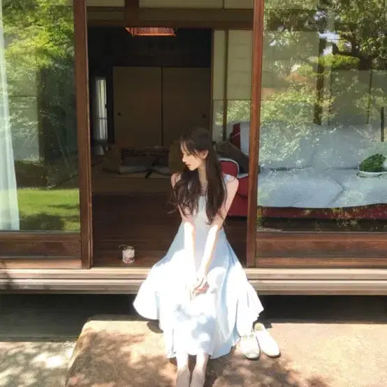 [BUNJANG] La Belle Blanche Sylphide Dress Baby Blue L / 라벨르블랑 실피드 원피스 베이비블루 L