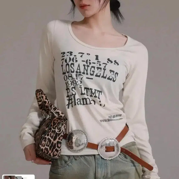 [BUNJANG] Like The Most Lettering U-Neck T-Shirt / 라이크더모스트 23.7 레터링 유넥 티셔츠