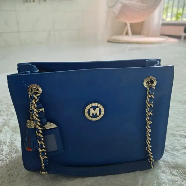 [BUNJANG] Metrociti Saffiano Leather Chain Shoulder Bag / 메트로시티 사피아노 가죽 체인 레더 숄더백