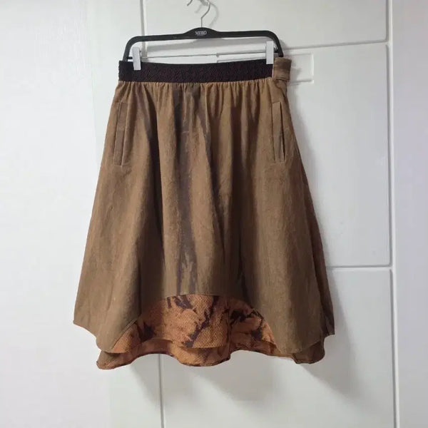[BUNJANG] Premium Linen Skirt with Rayon Accents / 천연염색 고급린넨 인견포인트 스커트 FF