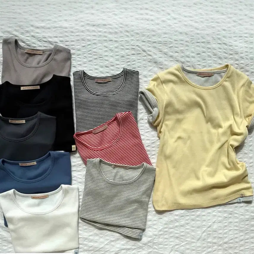 [BUNJANG] Bitter Cells Essential Ribbed Half Tee / 새상품)) 비터셀즈 Essential Golgi Half Tee