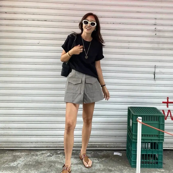 [BUNJANG] Soulssa Cargo Skirt Pants Khaki / 쏠싸(soulssa)/ 카고 치마팬츠(카키,새상품)