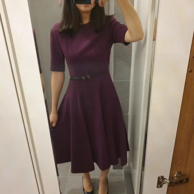 [BUNJANG] Reticella Purple Flare Dress M / 레티첼라 퍼플 플레어 원피스 M