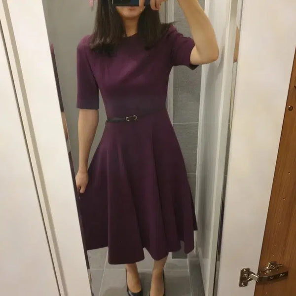 [BUNJANG] Reticella Purple Flare Dress M / 레티첼라 퍼플 플레어 원피스 M