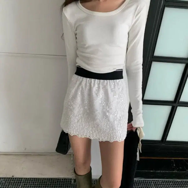 [BUNJANG] Poster Bijou Leaf Mini Skirt / 포스터 비즈 리프 미니스커트
