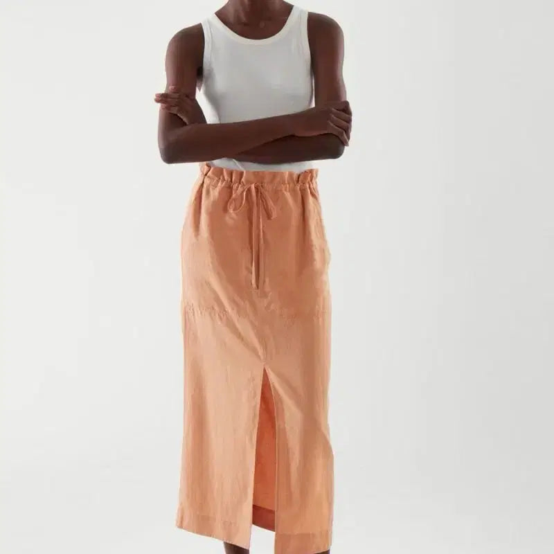 [BUNJANG] COS Linen Paperbag Waist Midi Skirt / 코스 린넨 페이퍼백 웨이스트 미디 스커트
