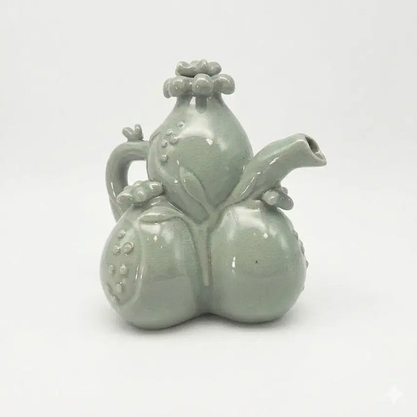 [BUNJANG] Donggok Yu Chun Bong Celadon Pomegranate Ewer / 도자기 명장 고수자기 동곡 유춘봉 청자 석류형 주자 전북대 총장 김원섭