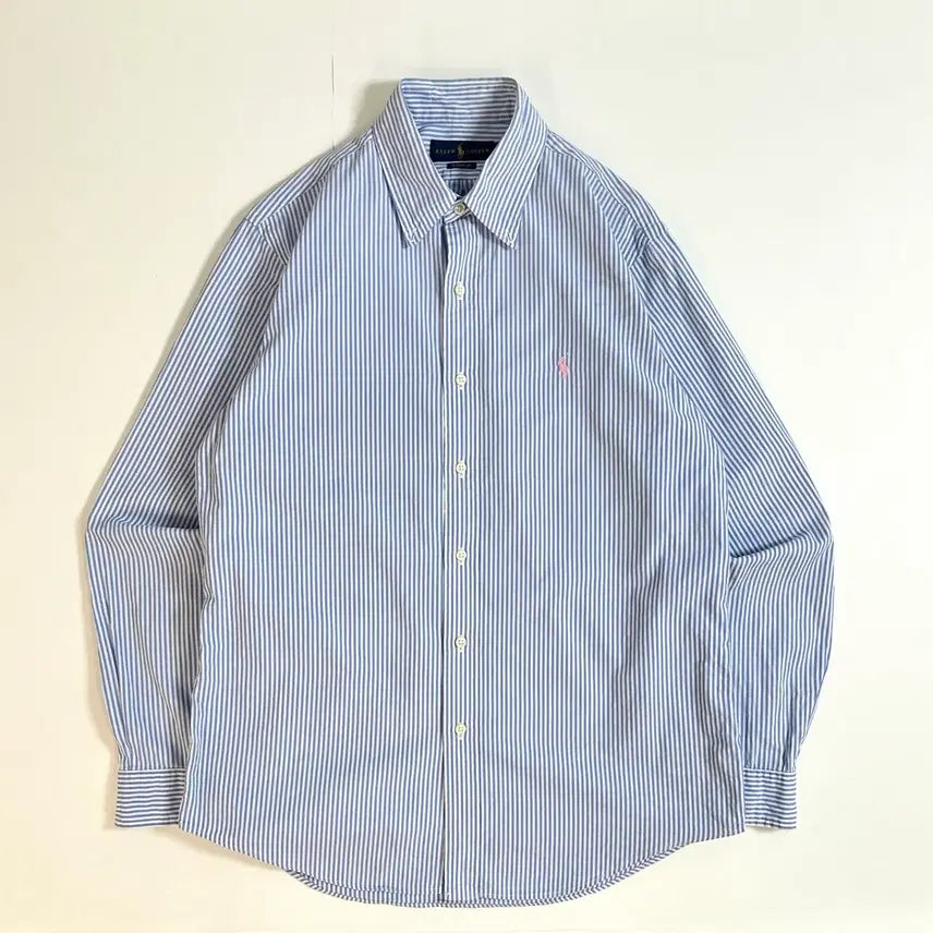 [BUNJANG] Polo Ralph Lauren New Stripe Shirt M (Sky Blue) / Polo 폴로 랄프로렌 신형 스트라이프 셔츠 M (스카이블루)