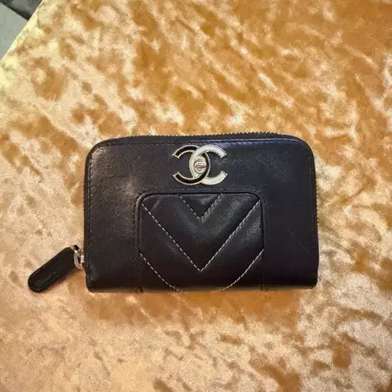 [BUNJANG] Chanel Black Zipper Card Holder Coin Wallet / 샤넬 블랙 지퍼 카드지갑 동전지갑