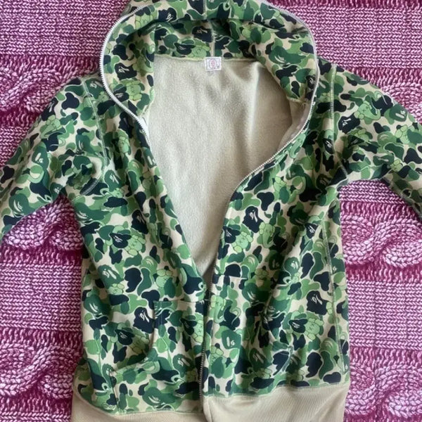 [BUNJANG] Bape x Caws 2005 Camo Two-Way Full Zip Hoodie / <급처> 05's 올드 베이프 X 카오스 카모 투웨이 후드 집업