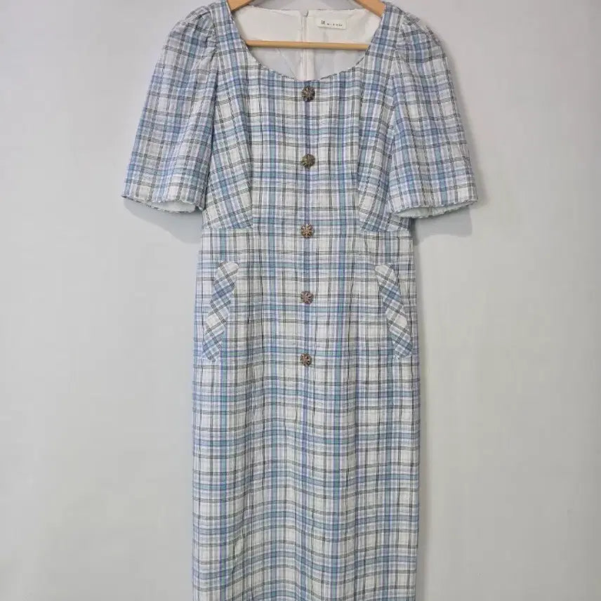 [BUNJANG] It MICHAA Square Neck Check Dress / 잇미샤 스퀘어넥 체크 원피스