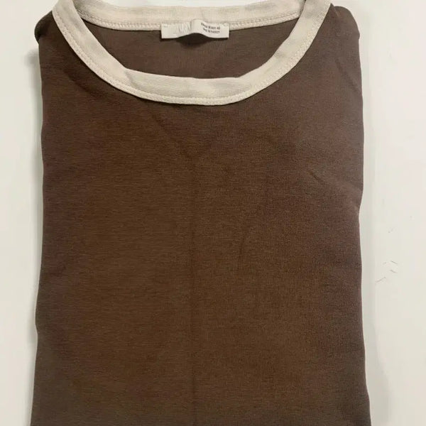 [BUNJANG] ZARA Brown Ringer T-Shirt Size M / 자라 브라운 링거티 M