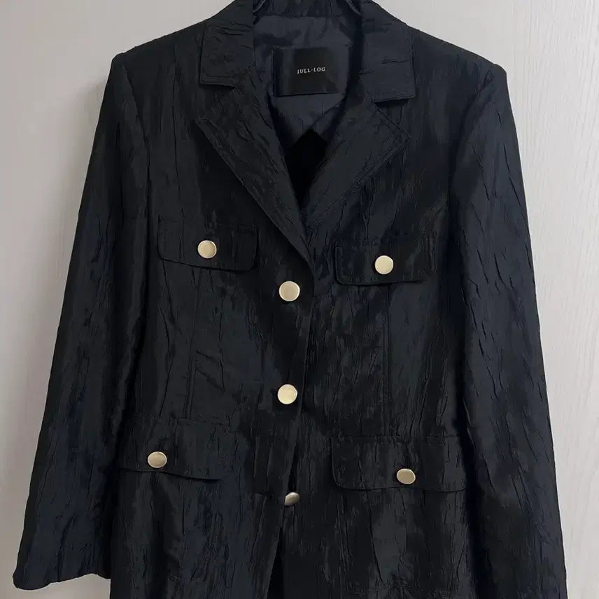 [BUNJANG] Joollog Black Crinkle Summer Jacket / 줄로그 블랙 크링클 썸머 자켓
