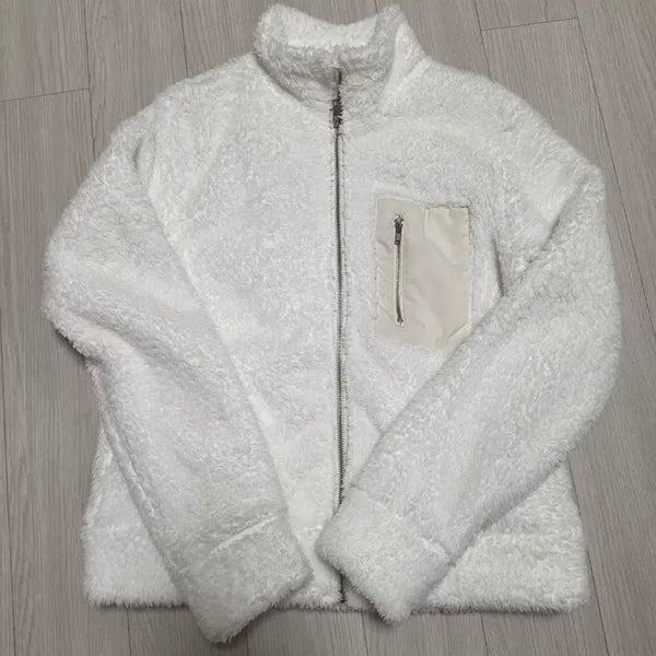 [BUNJANG] Ivory Fleece Zip-Up Vest / 뽀글이 플리스 집업 아이보리