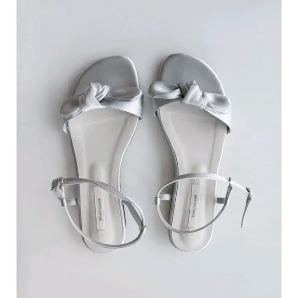 [BUNJANG] Without Summer Kohi Ribbon Sandal Silver 225 / 위드아웃썸머 kohi ribbon sandal 실버색상 225 새상품