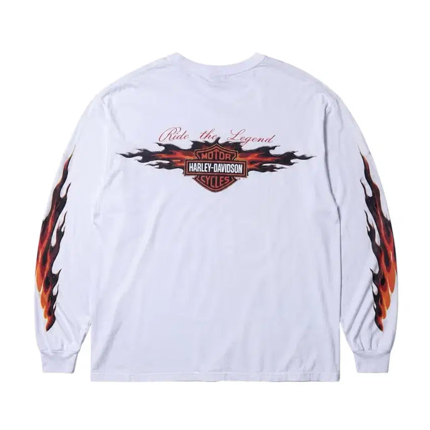 [BUNJANG] Harley-Davidson Plain Long Sleeve T-Shirt White XL / 00s USA 할리데이비슨 플레인 롱슬리브 화이트 XL