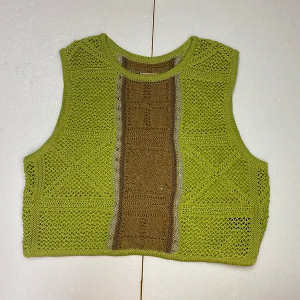 [BUNJANG] Kapital 7G Crochet Bustier Lime Knit Top / Kapital 7g 크로쉐니트 뷔스티에 라임 여성용 1