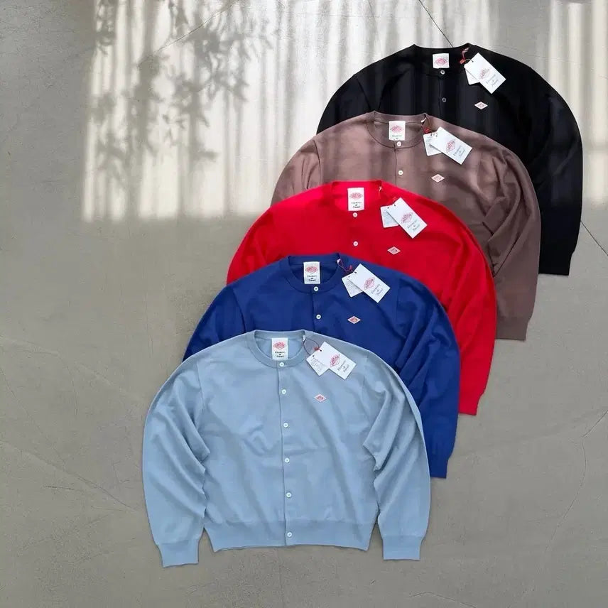 [BUNJANG] DANTON Jersey Knit Crewneck Cardigan / 단톤 저지 니트 크루넥 가디건
