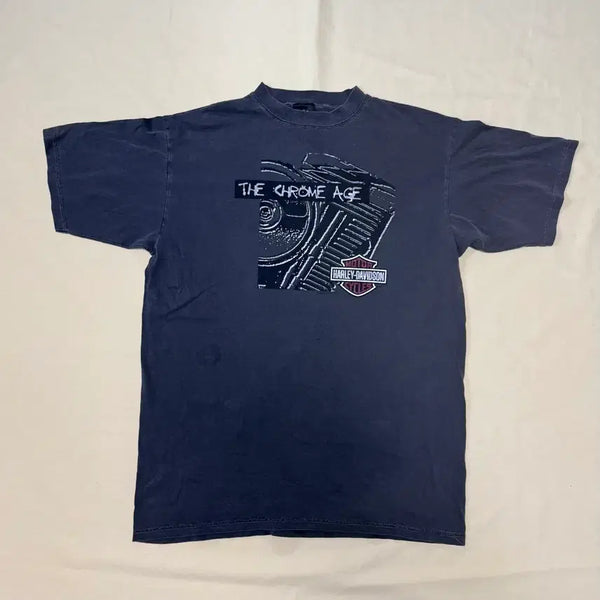 [BUNJANG] Harley-Davidson The Chrome Age 90s Vintage T-Shirt XL / 할리데이비슨 더 크롬 에이지 빈티지 티셔츠 90s usa
