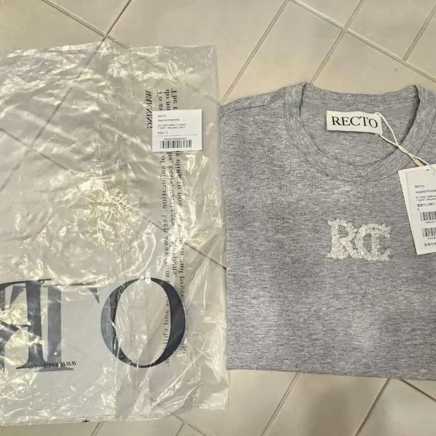 [BUNJANG] Recto Logo Short Sleeve T-shirt Grey S / 렉토 로고 반팔티 그레이 s
