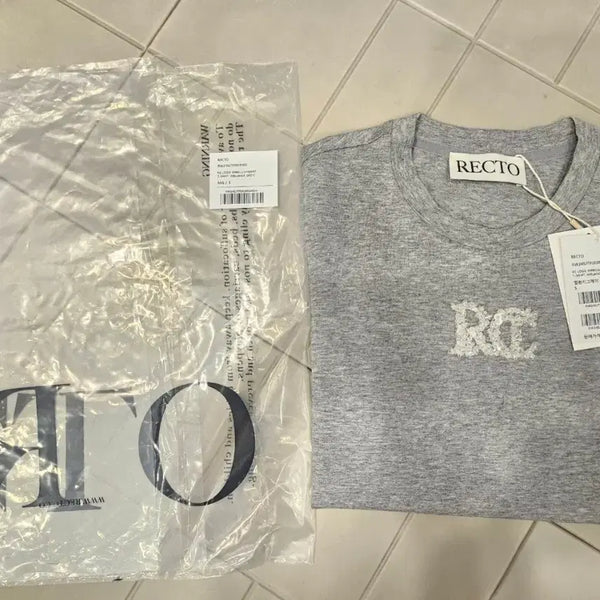 [BUNJANG] Recto Logo Short Sleeve T-shirt Grey S / 렉토 로고 반팔티 그레이 s