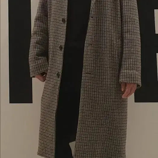 [BUNJANG] TI FOR MEN Quilted Check Wool Blend Coat / 타아이포맨 체크코트_XL