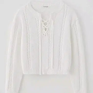 [BUNJANG] TANATT String Cable Knit Top Cream / 타낫 string cable knit top cream 색상 새상품