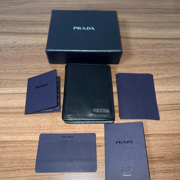 [BUNJANG] Prada Saffiano Leather Bifold Wallet Black / 정품 프라다 사피아노 반지갑 블랙