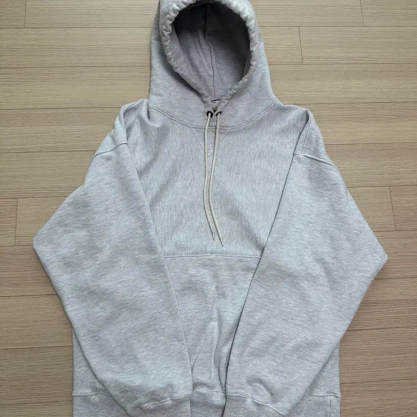 [BUNJANG] Outstanding Reverse Weave Hoodie 1% Mélange Grey / 아웃스탠딩 리버스위브 후드 1% 멜란지 그레이