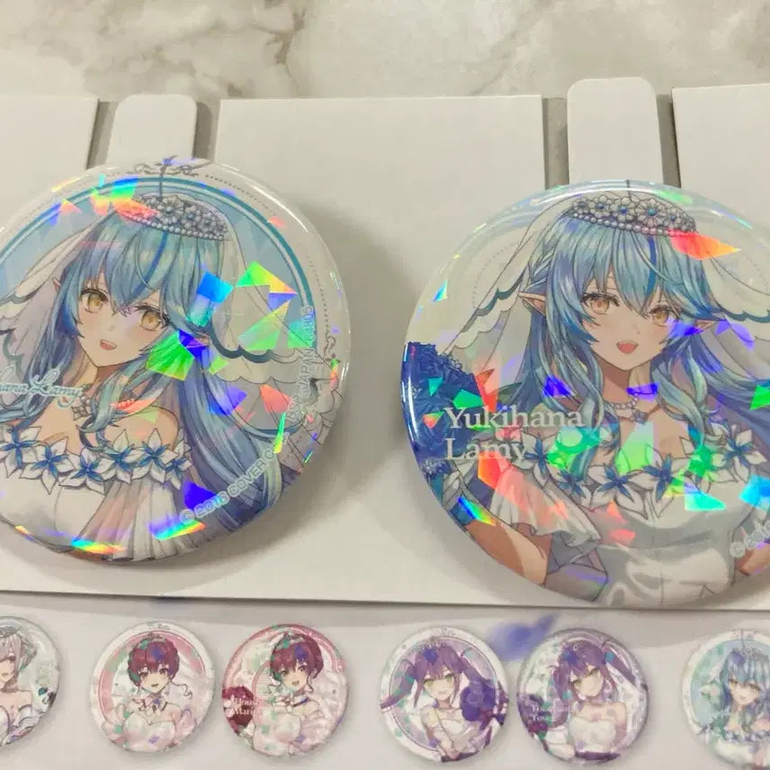 [BUNJANG] Hololive Marine & Lamie Wedding Hologram Can Badge / 홀로라이브 마린, 라미 웨딩 홀로그램 캔뱃지