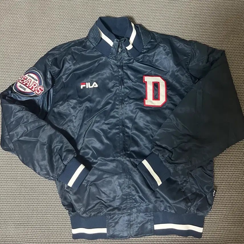 [BUNJANG] FILA Doosan Bears Baseball Jacket Navy (Size 105) / FILA 두산베어스 야구 점퍼 네이비 (105)