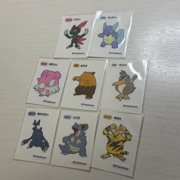 [BUNJANG] Pokemon Stickers Bundle Set / 포켓몬 띠부씰 포푸니어니부기해피너스슬리프파오리헤라크로스니드퀸에레브