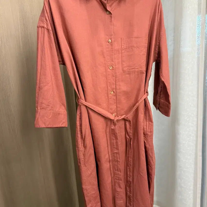 [BUNJANG] Uniqlo Linen Blend Shirt Dress / 일본구매 유니클로 린넨혼방 셔츠원피스