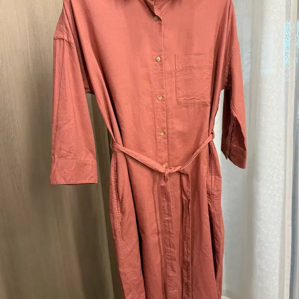 [BUNJANG] Uniqlo Linen Blend Shirt Dress / 일본구매 유니클로 린넨혼방 셔츠원피스
