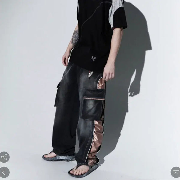 [BUNJANG] RSSC Wrinkle Mixed Cargo Denim Pants / 알에스에스씨 WRINKLE MIXED CARGO DENIM PANTS