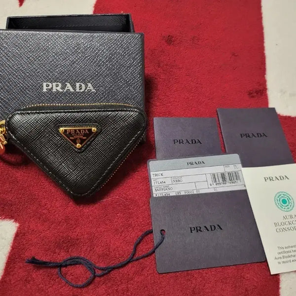 [BUNJANG] Prada Triangular Saffiano Pouch Keyring / 프라다 삼각 사피아노 파우치 키링