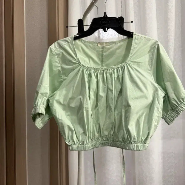 [BUNJANG] Mint Shirring Blouse (Size 44-55) / 민트 셔링 블라우스 44-55